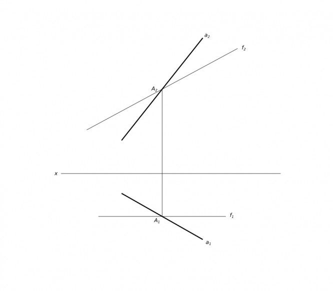 Найти на прямой а точки удаленные от точки а на 50 мм способом вращения вокруг f