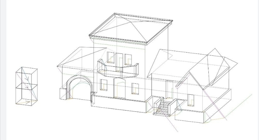 Построить тени здания в аксонометрии. | Интерактивное сообщество - Решение  задач по инженерной графике - INGR.FXYZ.RU